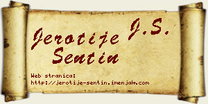 Jerotije Sentin vizit kartica
